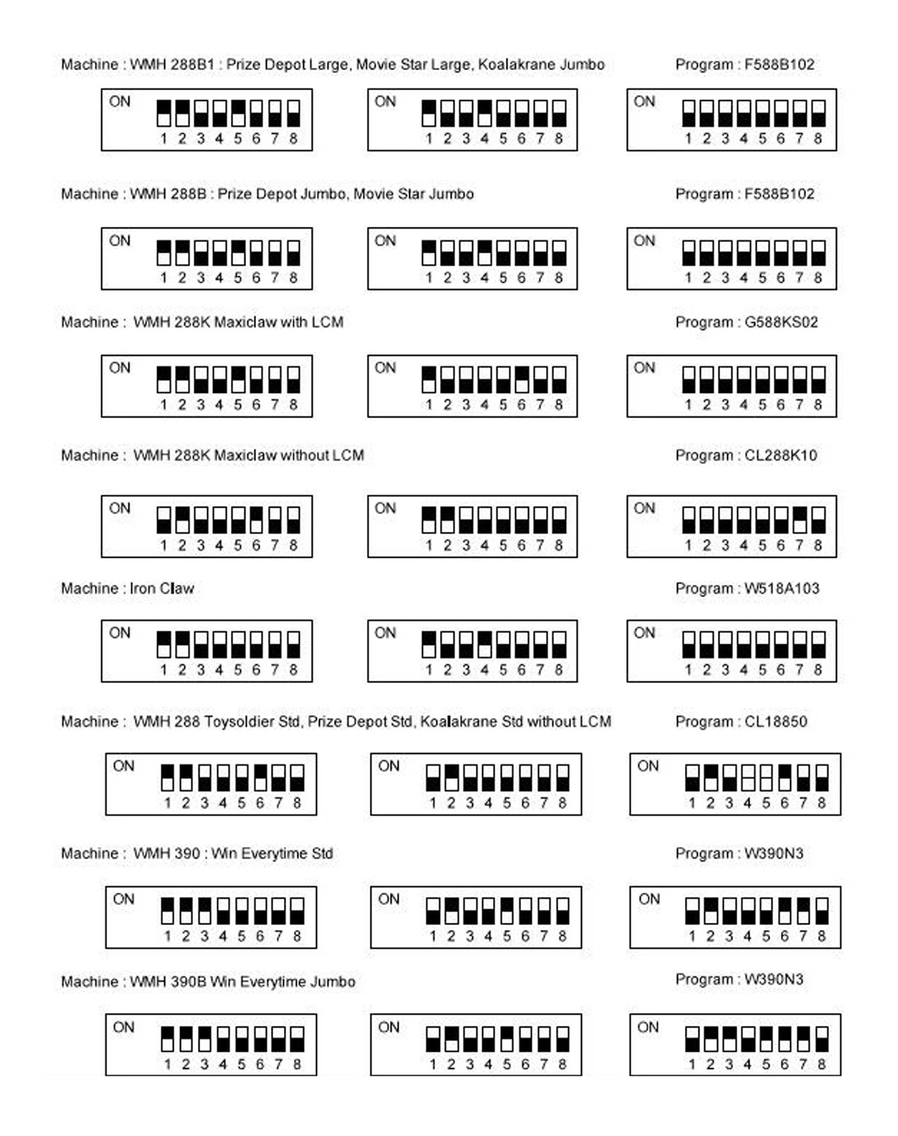dip switch settings 1